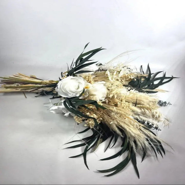Boho Pampas Wedding Bouquet white Claire De Fleurs