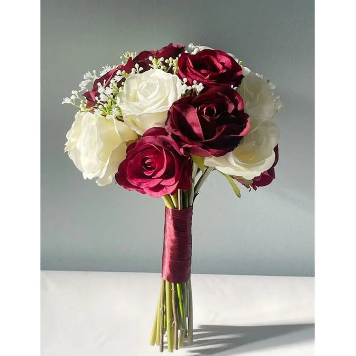 Bridal Package Burgundy Ivory Rose Claire De Fleurs