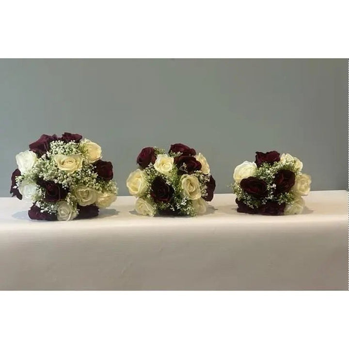 Bridal Package Burgundy Ivory Rose Claire De Fleurs