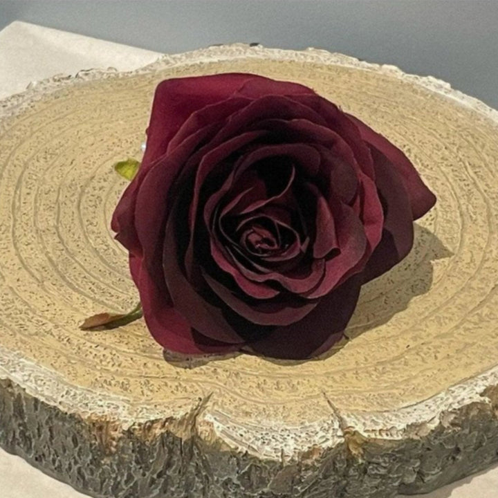 Burgundy Rose Buttonhole - Artificial Flowers | Claire De Fleurs