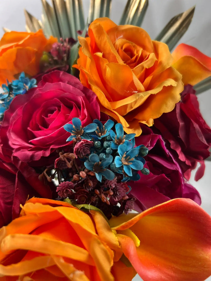 Mothers Day Bouquet Red, Orange and Pink Roses Claire De Fleurs