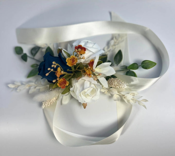 Navy Blue And Ivory Wedding Bouquet Claire De Fleurs