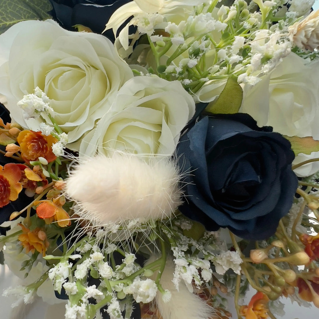 Navy Blue And Ivory Wedding Bouquet Claire De Fleurs