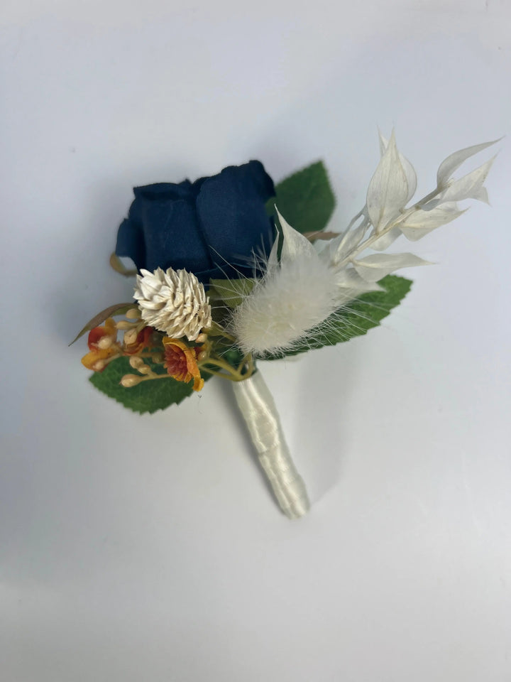 Navy Blue And Ivory Wedding Bouquet Claire De Fleurs