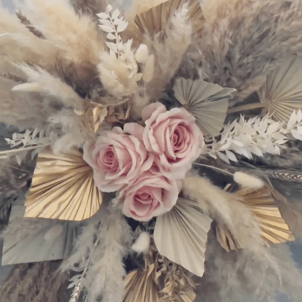 Pampas Wall Decoration Pampas Cloud Salon Decor Gold Cream Natural Boho Wedding Arch - Dried Flowers  Wedding  Birthday Claire De Fleurs