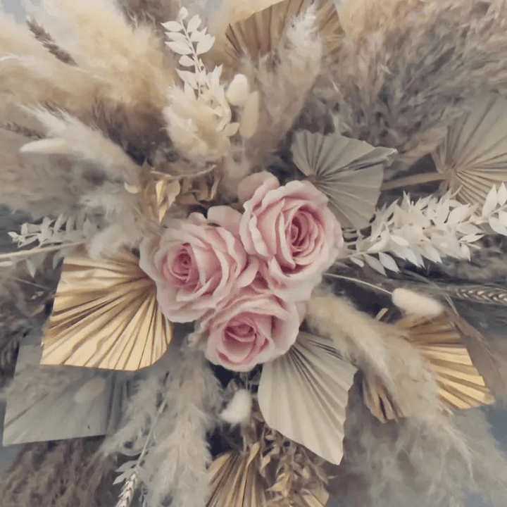 Pampas Wall Decoration Pampas Cloud Salon Decor Gold Cream Natural Boho Wedding Arch - Dried Flowers  Wedding  Birthday Claire De Fleurs