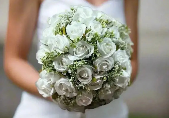 White Rose Wedding Bouquet Claire De Fleurs