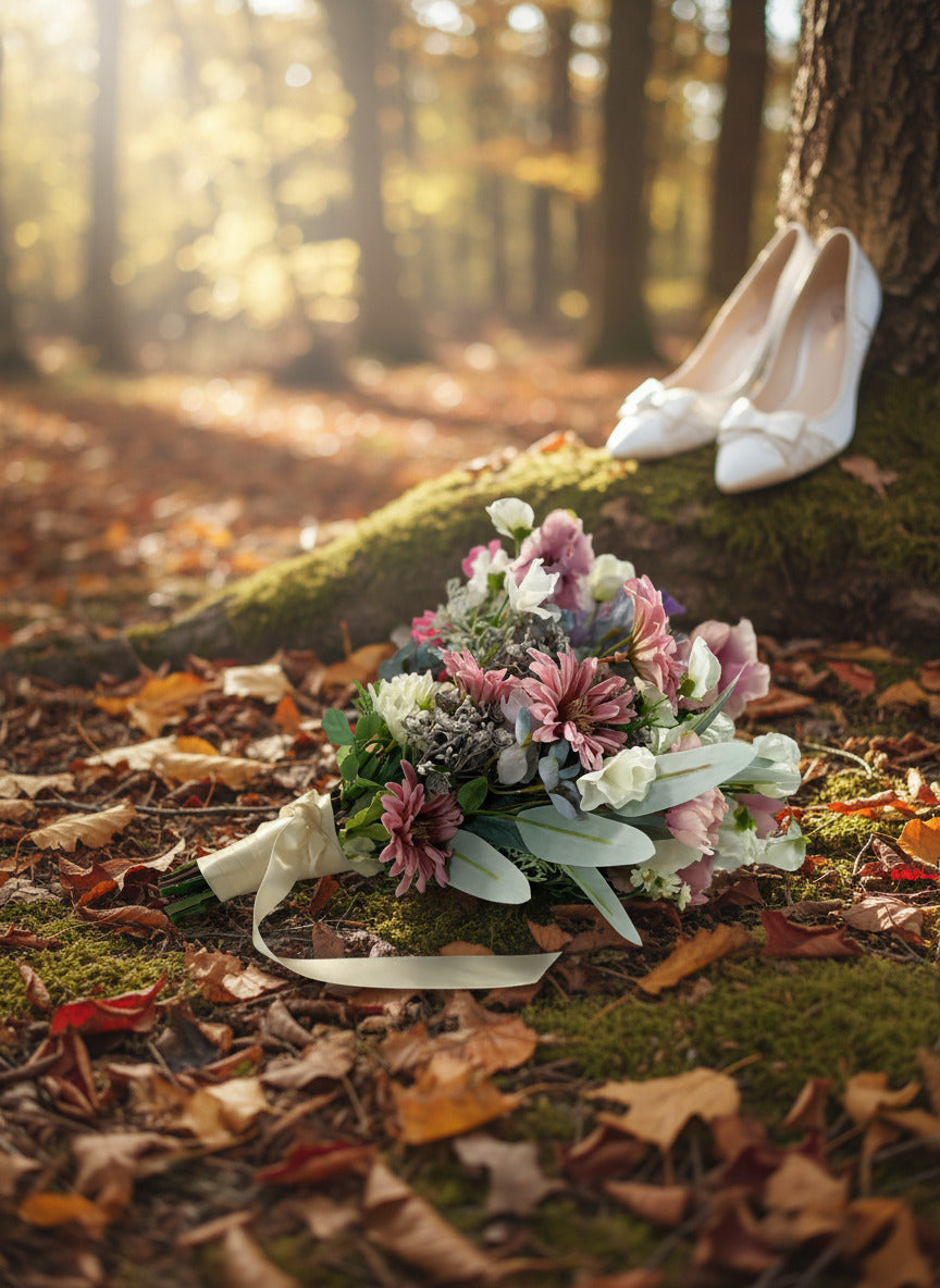 Wild Flower Pink And Ivory Wedding  Bridal Bouquet Claire De Fleurs