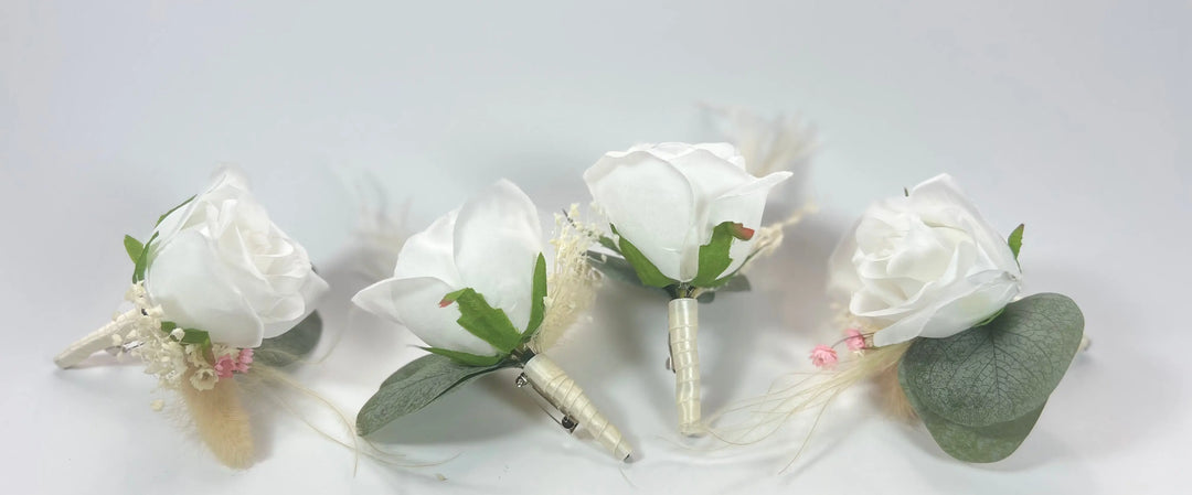 Artificial Blush Pink and Ivory Rose Wedding Bridal Bouquet Claire De Fleurs