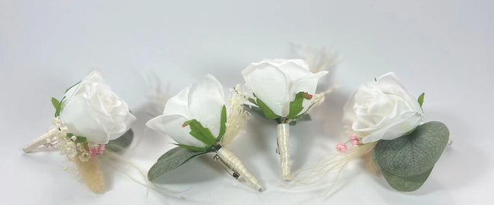 Artificial Blush Pink and Ivory Rose Wedding Bridal Bouquet Claire De Fleurs