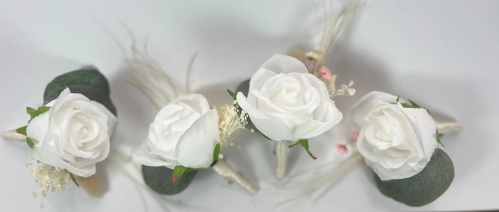 Artificial Blush Pink and Ivory Rose Wedding Bridal Bouquet Claire De Fleurs