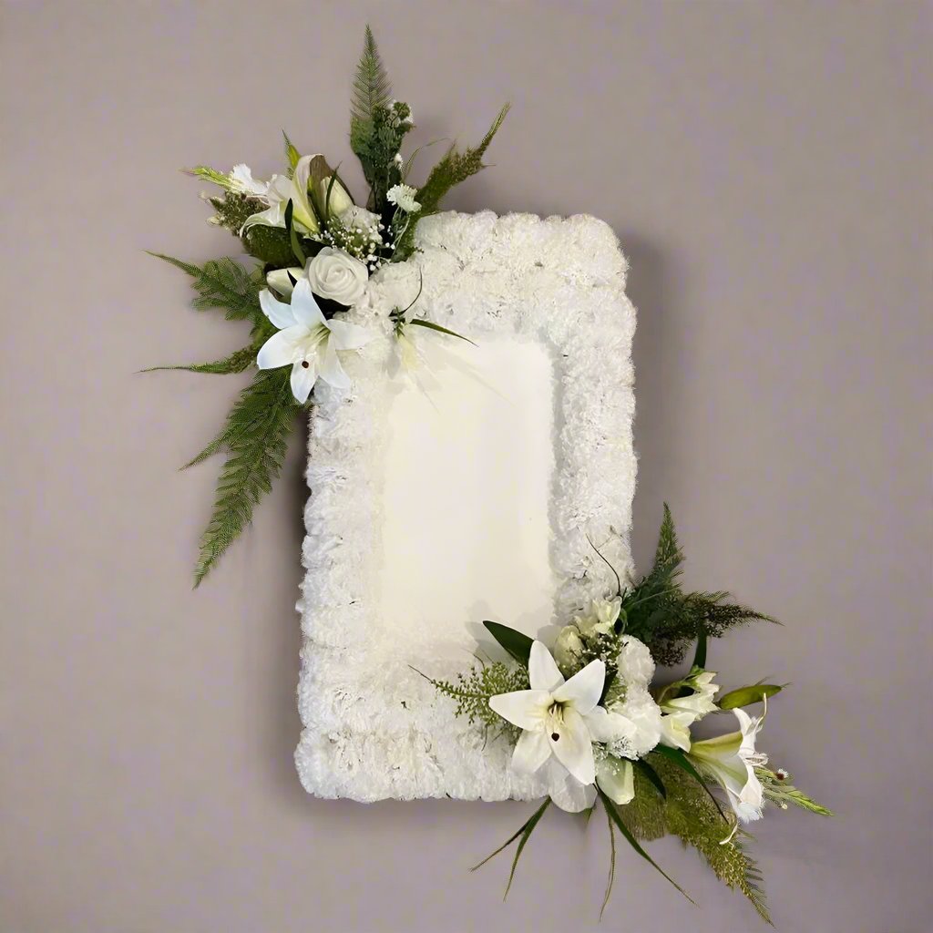 Artificial Photo Frame Wreath Funeral Tribute Claire De Fleurs