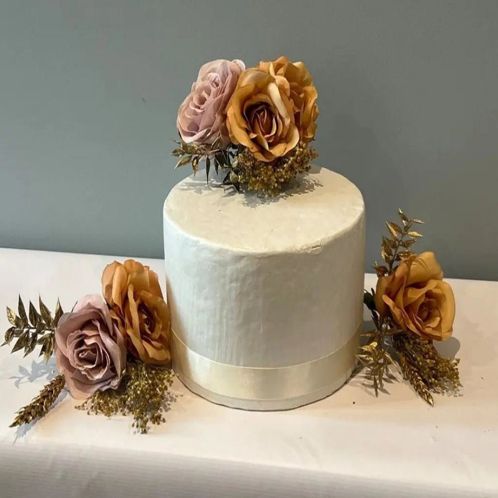 Autumnal Gold, nude and Burnt Orange Bouquet Claire De Fleurs