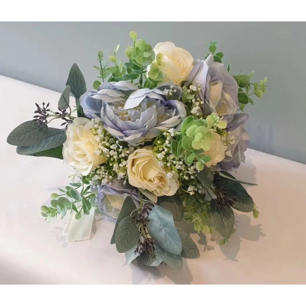 baby blue wedding bouquet