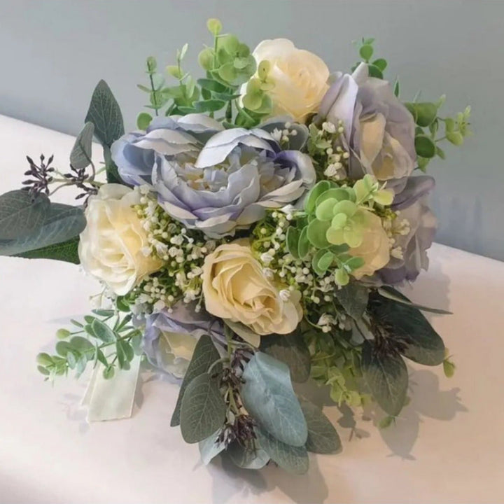 baby blue wedding bouquet