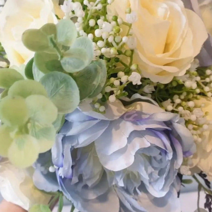 baby blue wedding bouquet