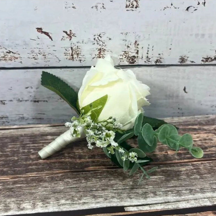 Baby Blue And Cream Rose Bouquet Claire De Fleurs