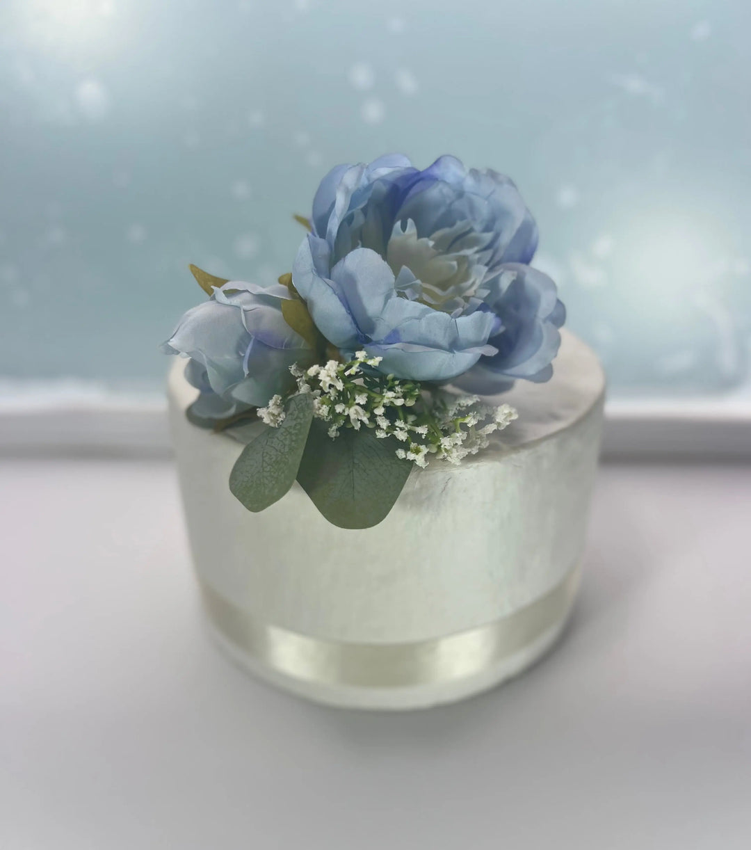 Baby Blue Artificial Cake Flower Topper Claire De Fleurs