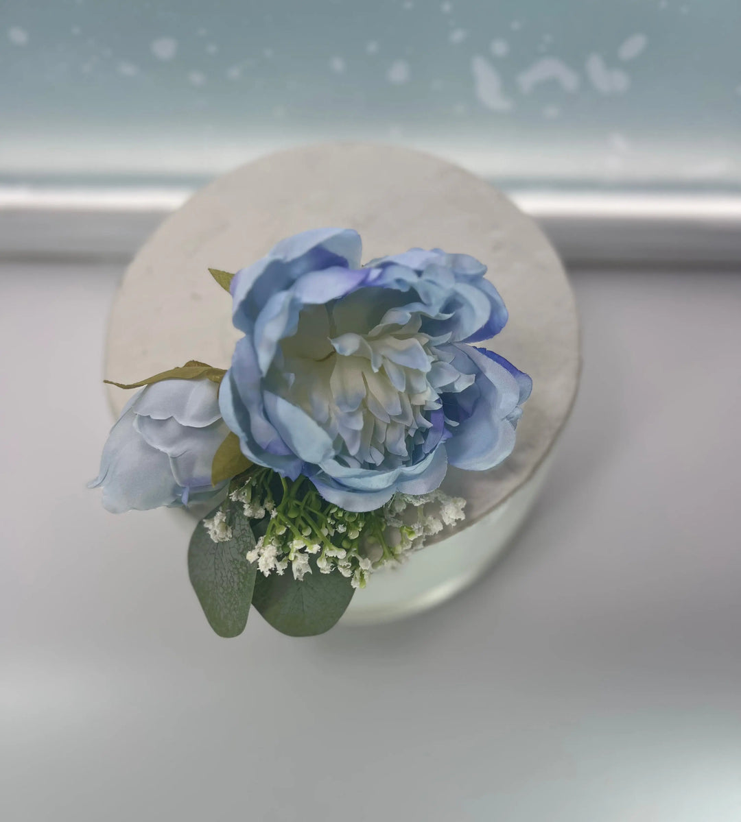 Baby Blue Artificial Cake Flower Topper Claire De Fleurs