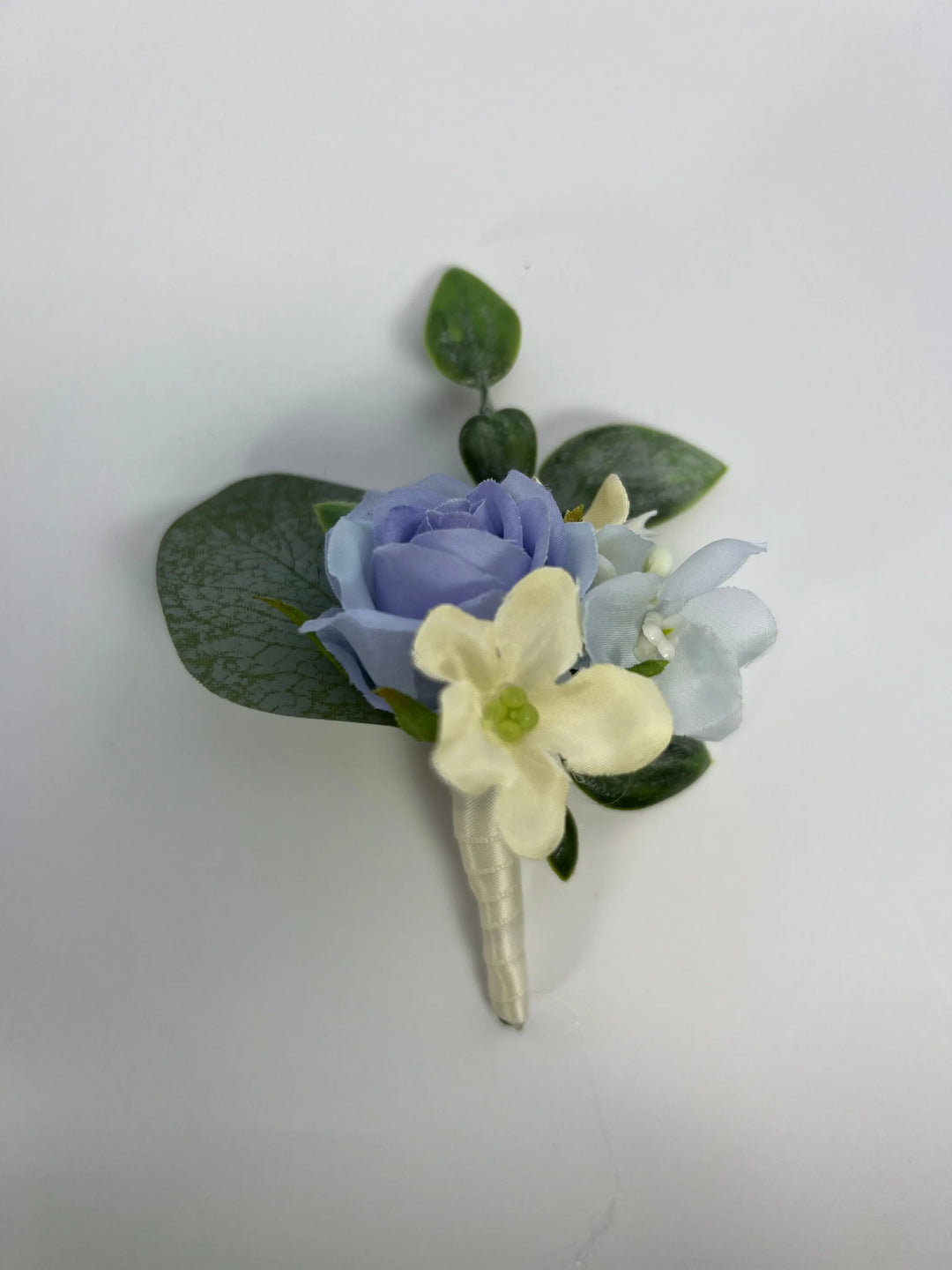 Blue And Ivory Artificial Wedding Bouquet Package Claire De Fleurs