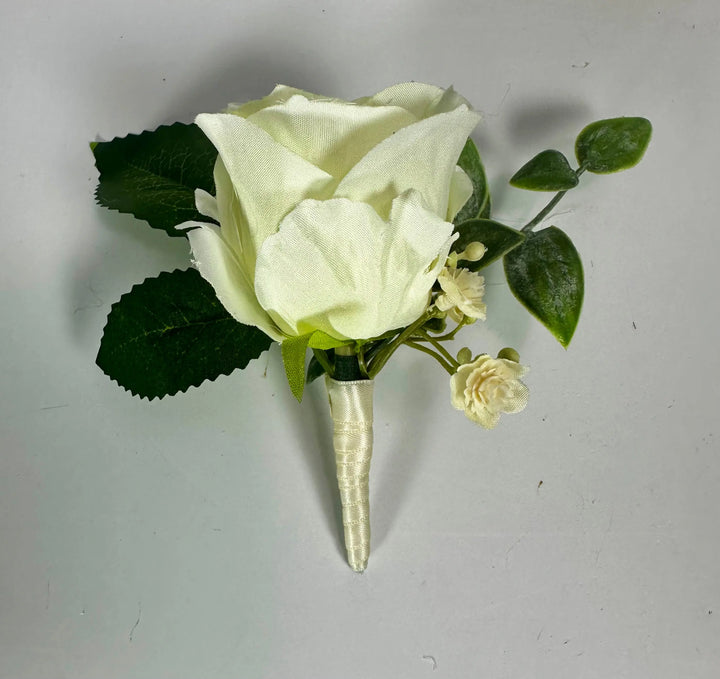 Blue And Ivory Artificial Wedding Bouquet Package Claire De Fleurs