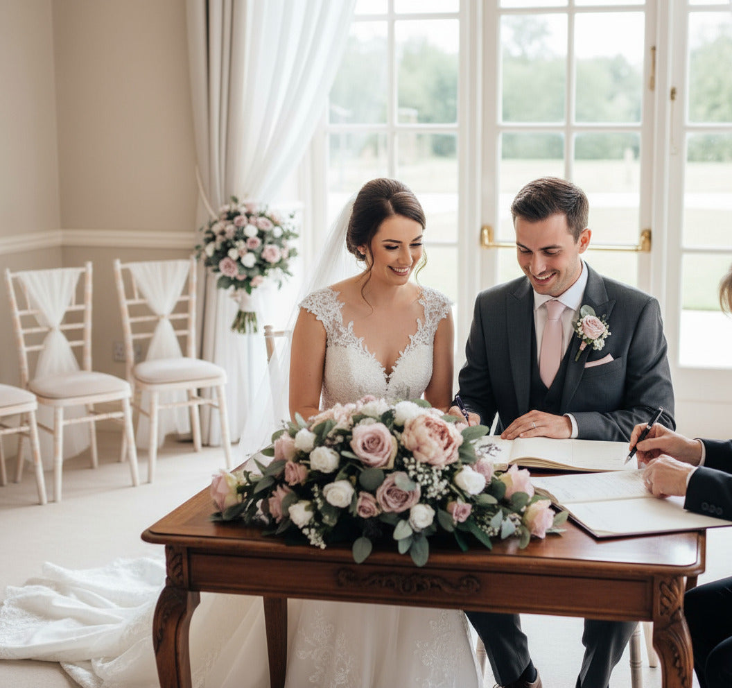 Blush Pink and White Top Table Arrangement – 2ft Claire De Fleurs