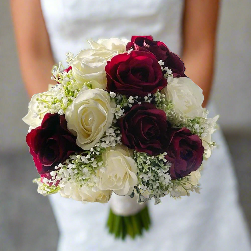 Bridal Package Burgundy Ivory Rose Timeless Wedding Elegance Claire De Fleurs