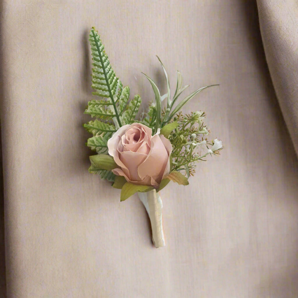 Bridal Package Peach, Nude And White Rose Bouquet Claire De Fleurs