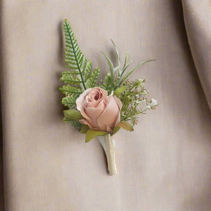 Bridal Package Peach, Nude And White Rose Bouquet Claire De Fleurs
