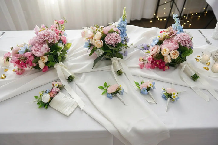 Bright Pink And Peach Wildflower Wedding Collection Claire De Fleurs