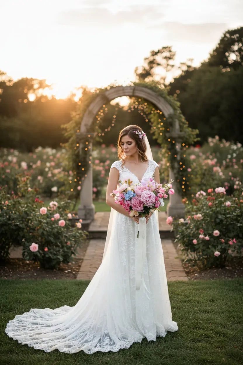 Bright Pink And Peach Wildflower Wedding Collection Claire De Fleurs