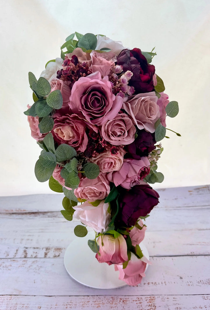 Burgundy Dusky Pink Wedding Flowers Collection Package Claire De Fleurs