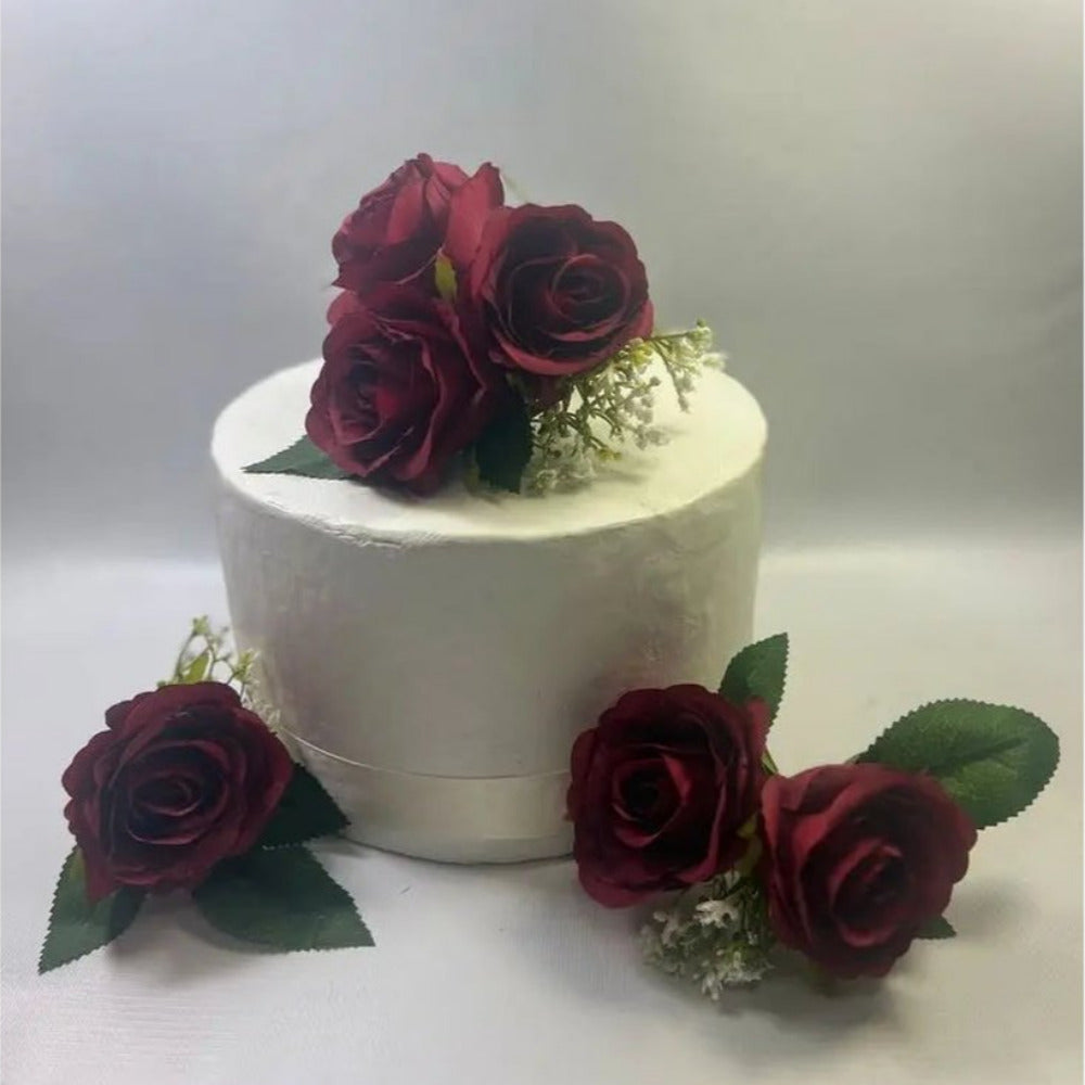 Burgundy Ivory Rose Bridal Package Claire De Fleurs