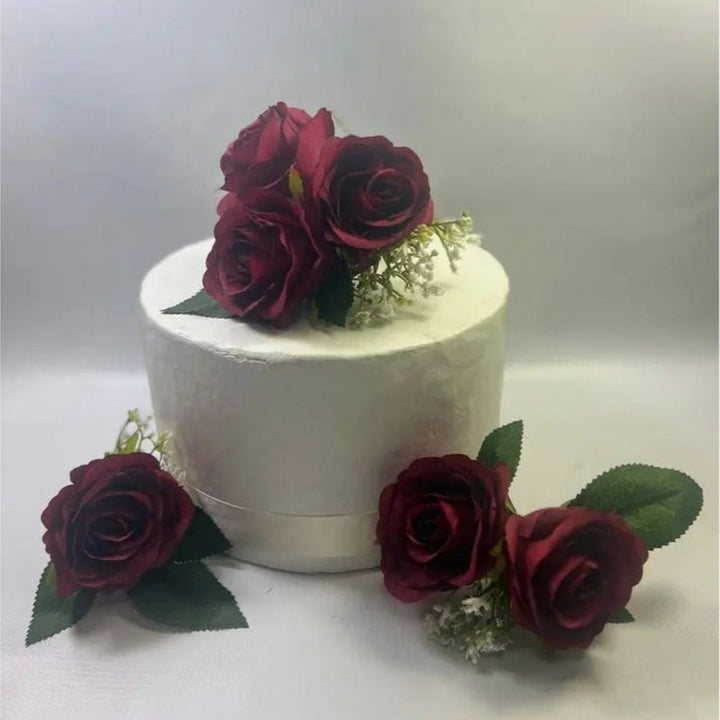 Burgundy Ivory Rose Bridal Package Claire De Fleurs