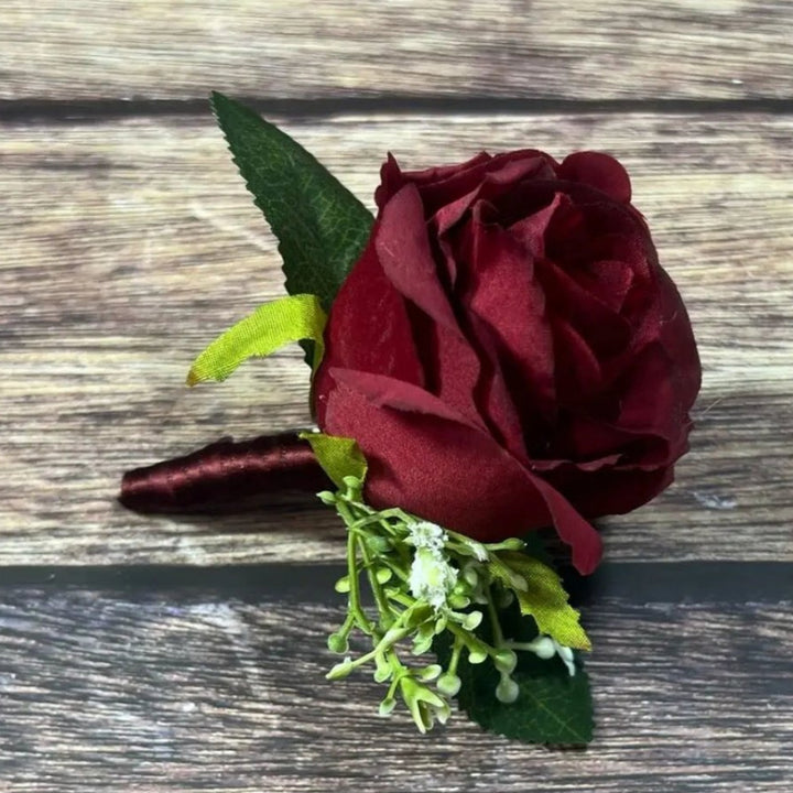 Burgundy Ivory Rose Bridal Package Claire De Fleurs