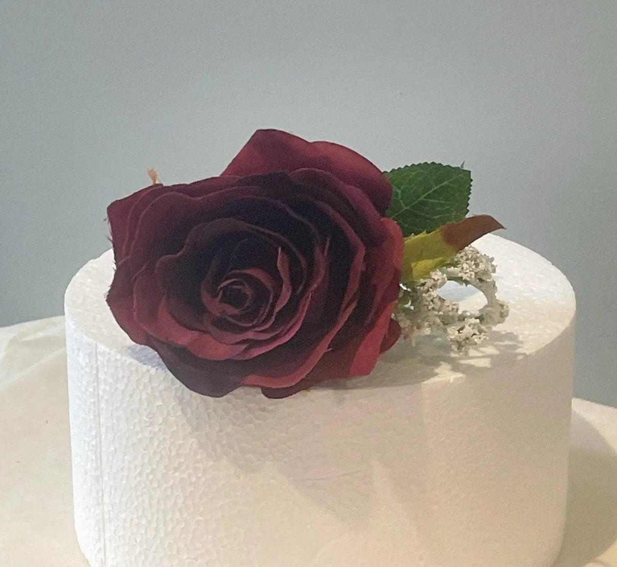 Burgundy Rose Cake Topper - Artificial Flowers | Claire De Fleurs