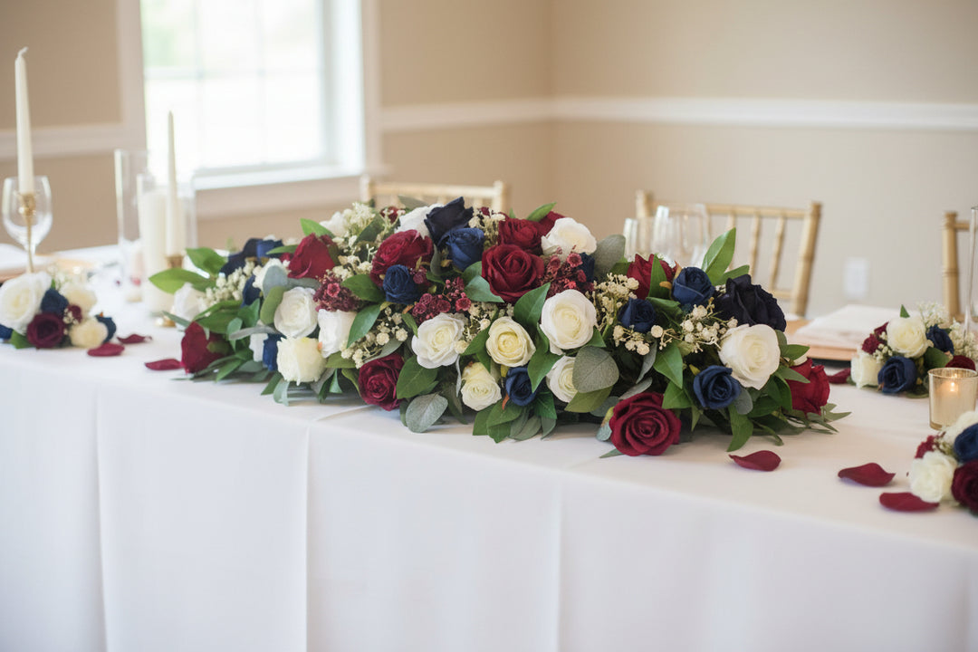 Burgundy, Navy  and Ivory Rose Wedding Collection Claire De Fleurs