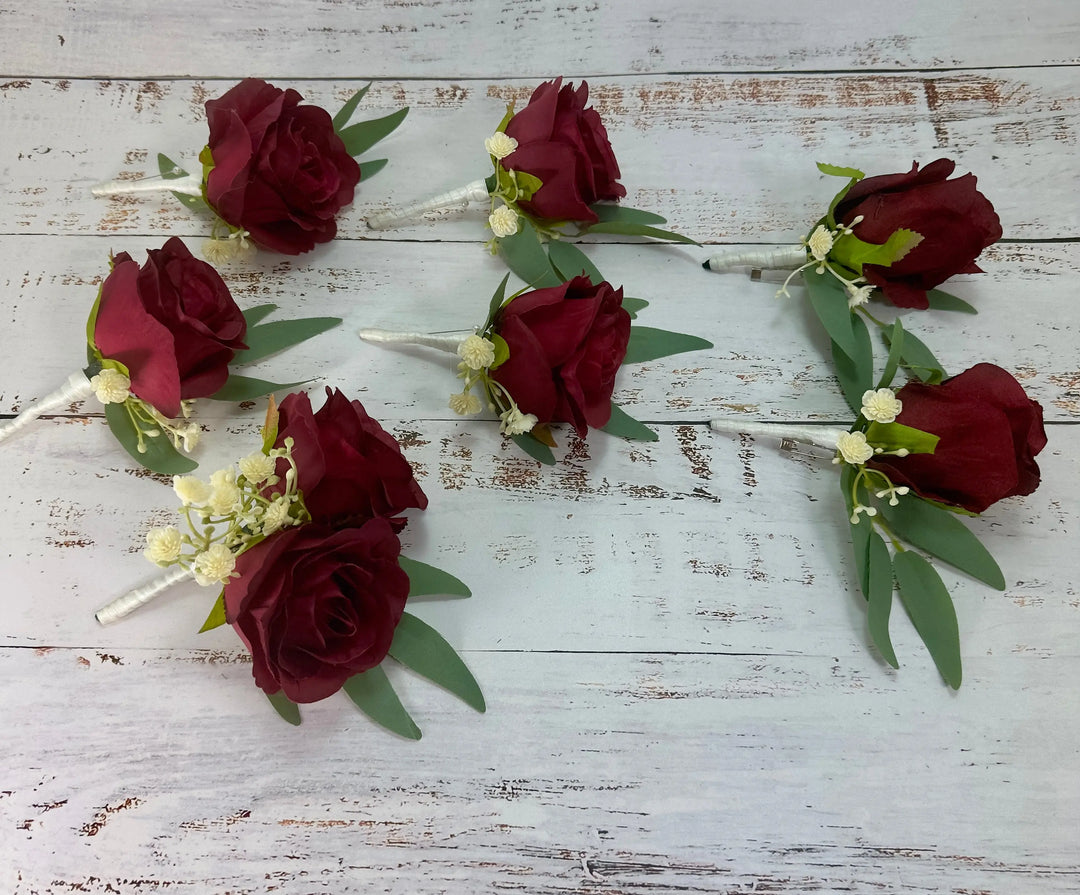 Burgundy, Navy  and Ivory Rose Wedding Collection Claire De Fleurs