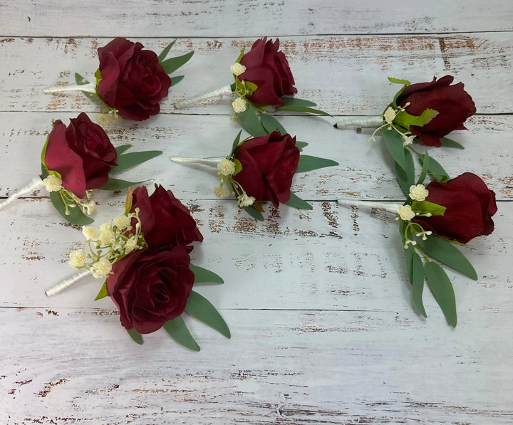 Burgundy, Navy  and Ivory Rose Wedding Collection Claire De Fleurs