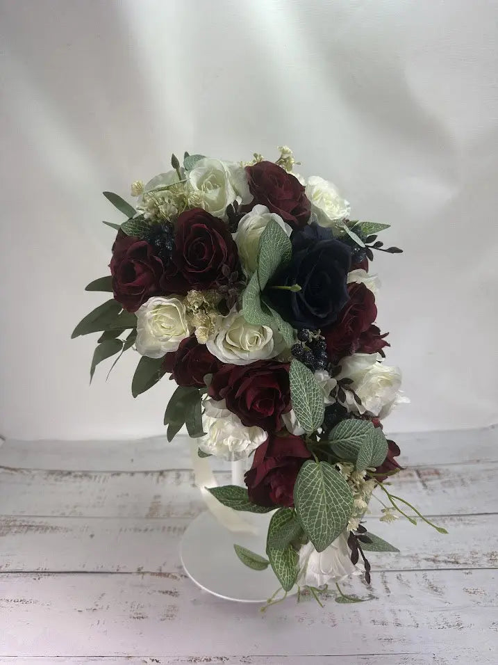Burgundy, Navy  and Ivory Rose Wedding Collection Claire De Fleurs