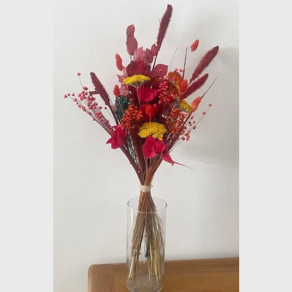 Burnt Orange And Red Boho Bouquet - Artificial Flowers | Claire De Fleurs