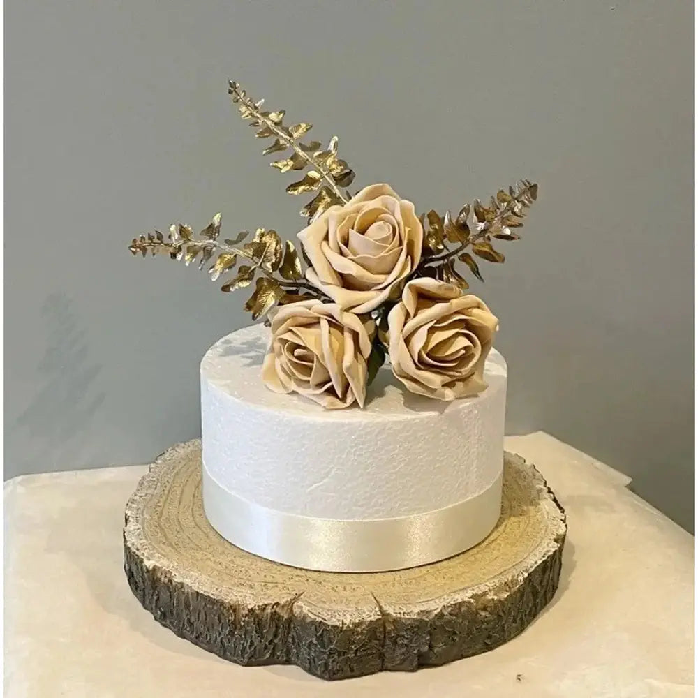 Champagne & Gold Flower Cake Topper - Artificial Flowers | Claire De Fleurs