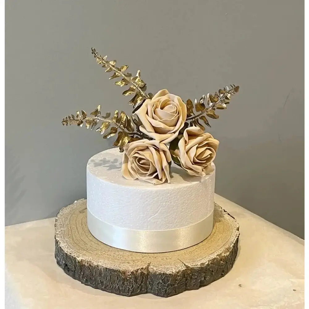 Champagne & Gold Flower Cake Topper - Artificial Flowers | Claire De Fleurs