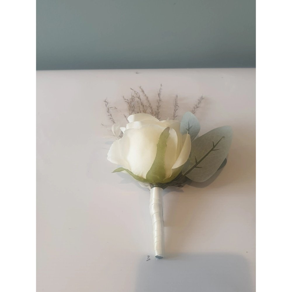 Cream Rose Buttonhole Claire De Fleurs