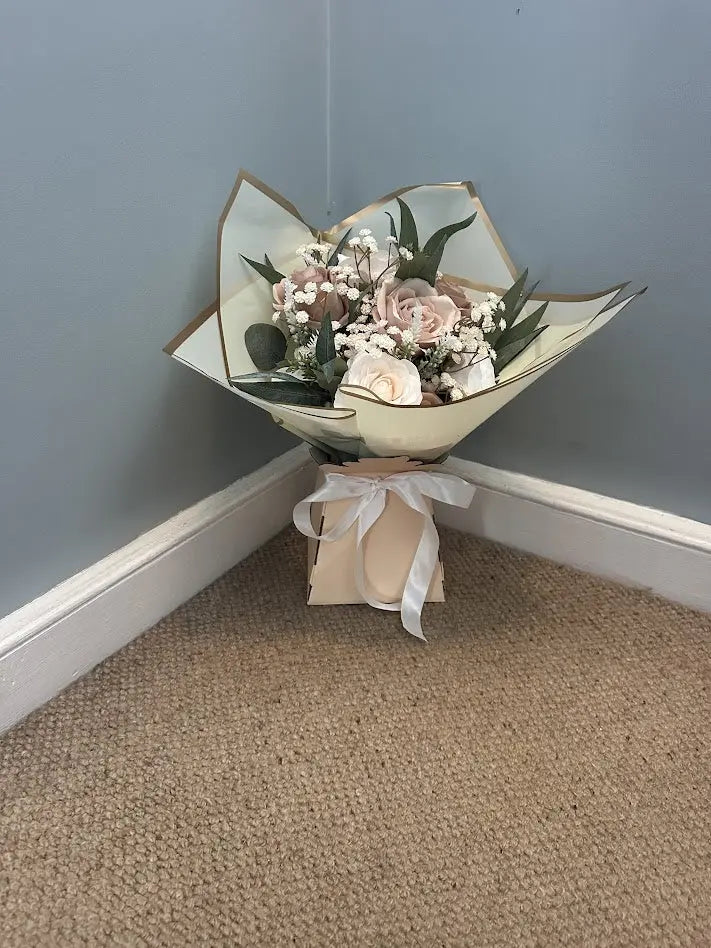 Cream, White, Nude &amp; Brown Artificial Flower Gift Bouquet Claire De Fleurs
