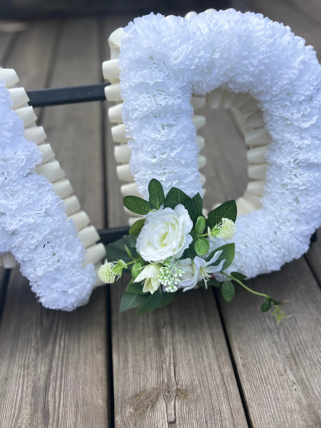 Dad Artificial White And Ivory Artificial Flower Letter Tribute Claire De Fleurs