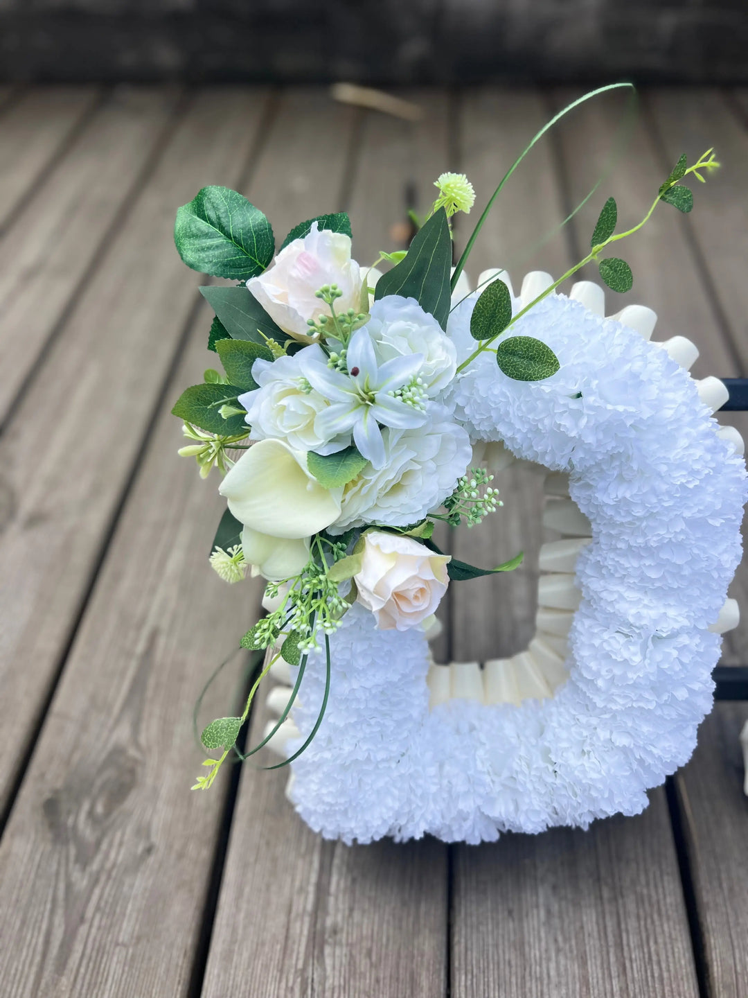 Dad Artificial White And Ivory Artificial Flower Letter Tribute Claire De Fleurs