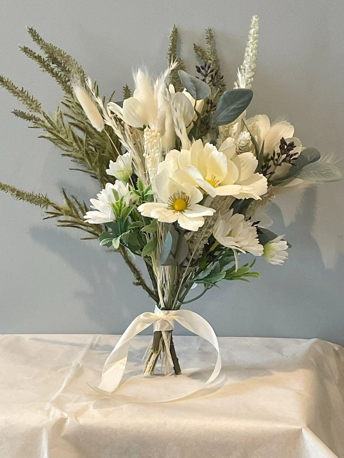 Daisy And Eucalyptus Rustic Bouquet - Artificial Flowers | Claire De Fleurs