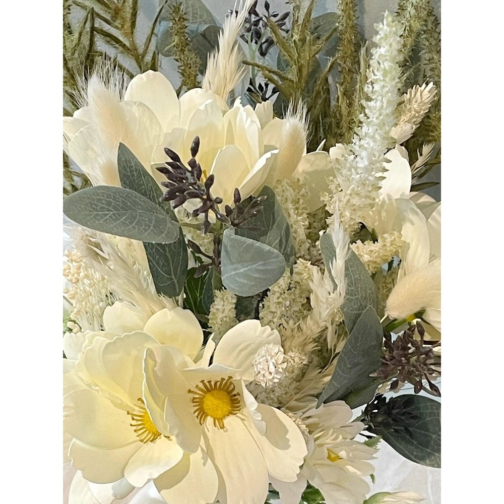 Daisy And Eucalyptus Rustic Bouquet - Artificial Flowers | Claire De Fleurs