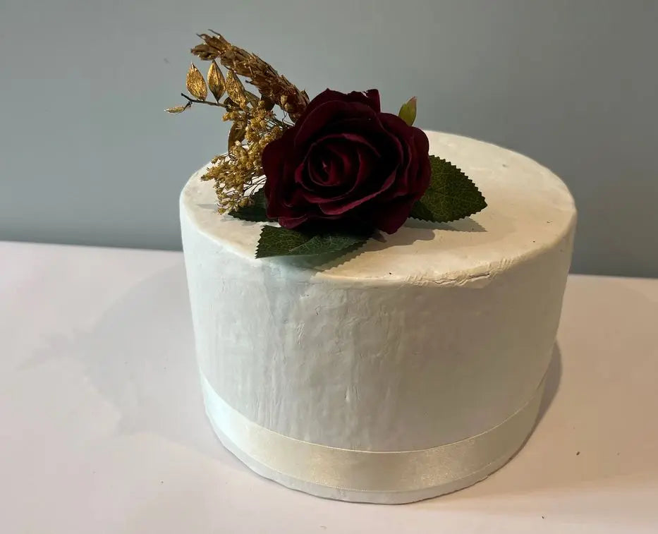 Dark Red Rose And Gold Cake Flowers Claire De Fleurs
